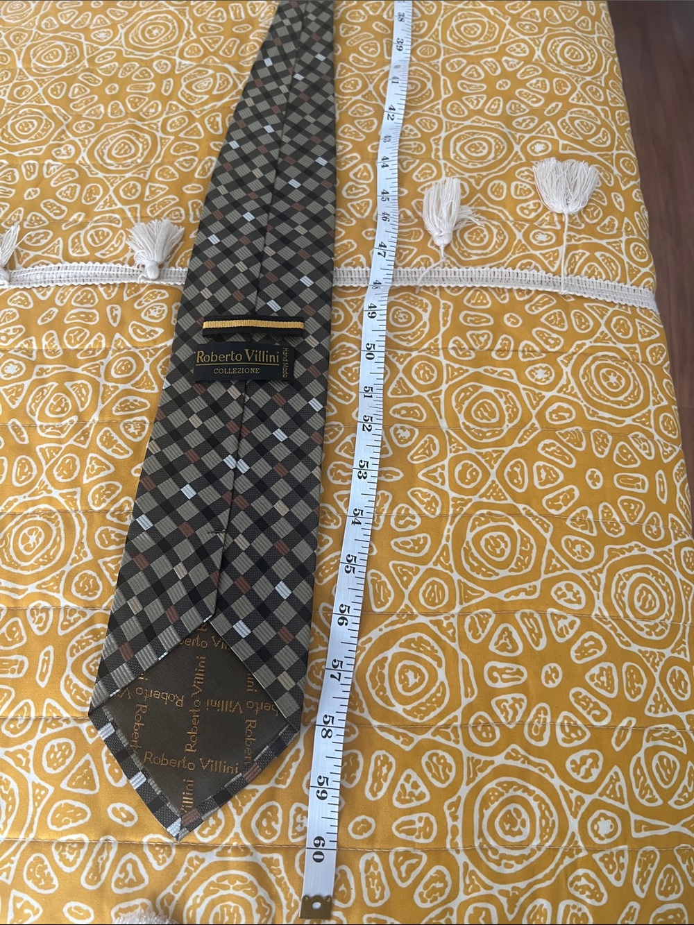 #2178**Brown Plaid Men's Tie - Classic Check Pattern - Picture 7 of 17